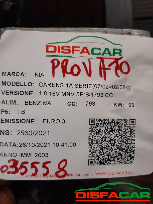 Motore usato Kia Carens 1ª serie 2002, codice TB – foto 7 di 8