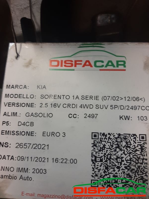 Cambio usato Kia Sorento 4x4 AUTOMATICO 2002, codice 450004a620 – foto 16 di 17
