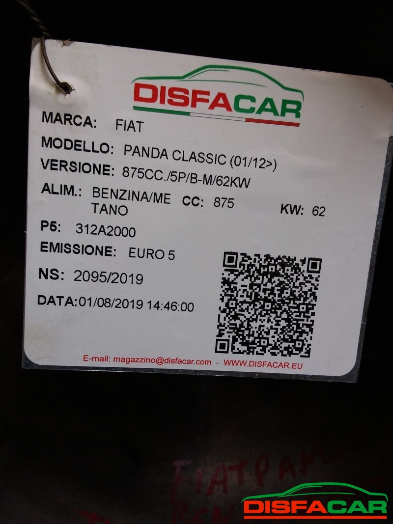 Cambio usato Fiat New Panda METANO TWINAIR 2012, codice 312A2000 – foto 10 di 11