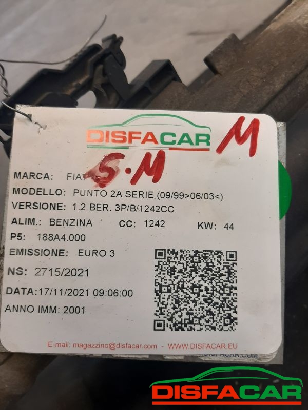 Telaietto anteriore usato Fiat Punto 2 serie 3 serie natural power (NO ABS) 1999, codice 188A4.000 – foto 8 di 8