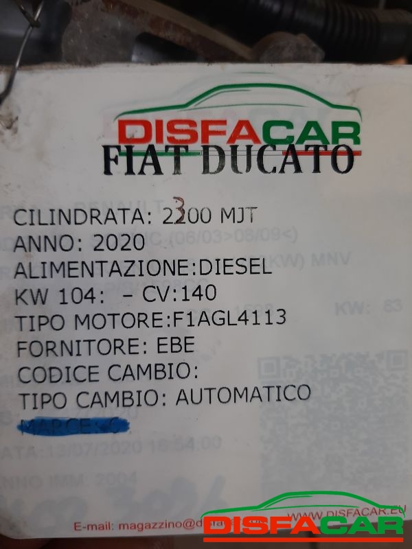 Cambio usato Fiat Ducato AUTOMATICO 2020, codice 948te – foto 10 di 11