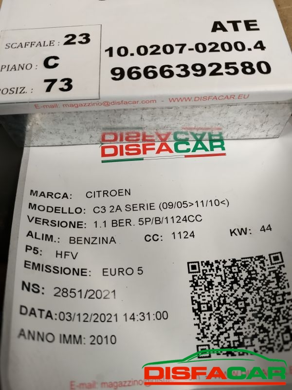 Centralina ABS usata Citroën C3 2A SERIE 2005, codice 10.0207-0200.4 – foto 10 di 10