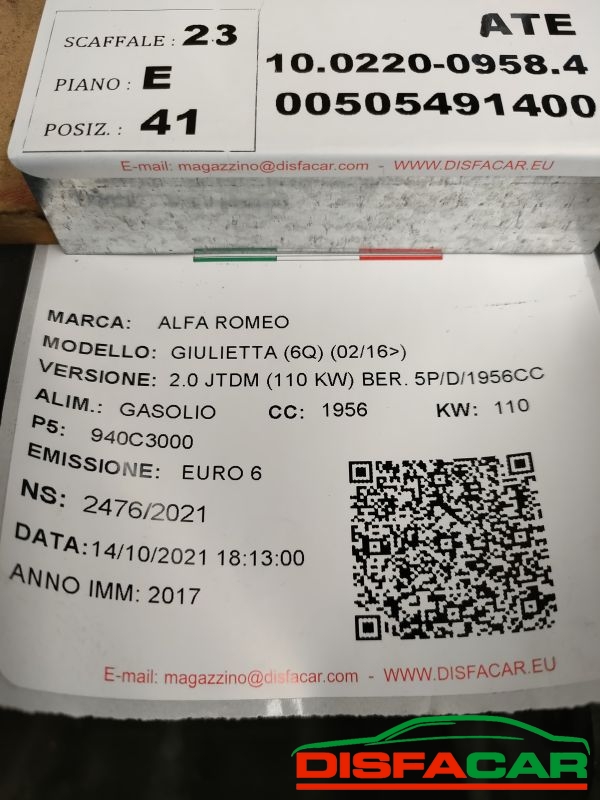 Centralina ABS usata Alfa Romeo Giulietta (6Q) 2016, codice 10.0220-0958.4 – foto 10 di 10