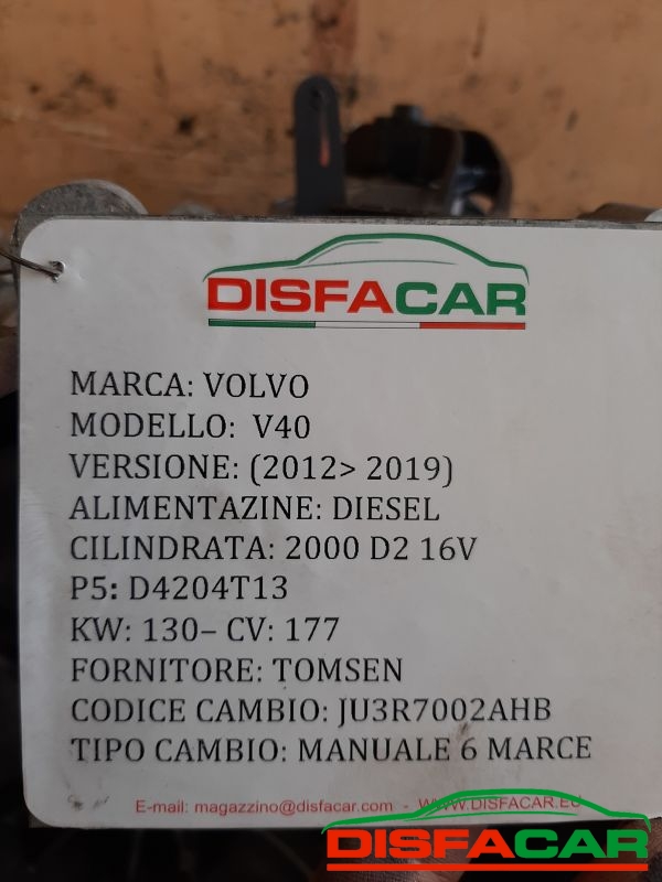 Cambio usato Volvo V40 2012, codice ju3r7002ahb – foto 11 di 12