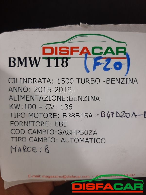 Cambio usato BMW 118 (F20) 2015, codice ga8hp50za – foto 9 di 10