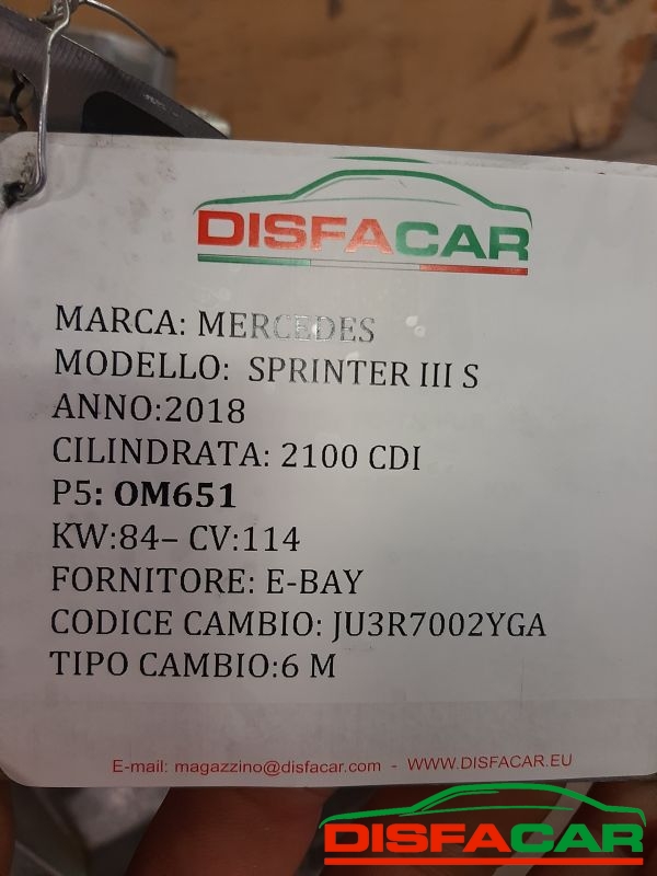 Cambio usato Mercedes Benz Sprinter 3ª serie 2018, codice ju3r7002yga – foto 10 di 11