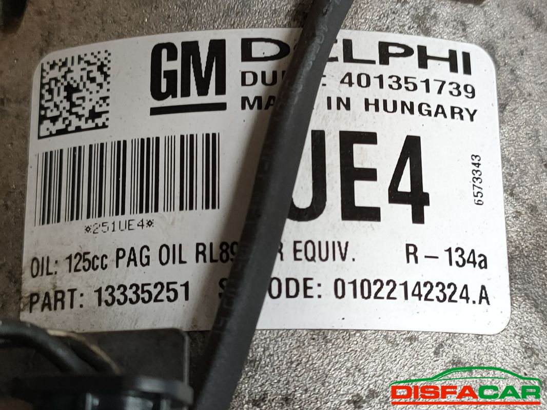 Compressore clima usato Opel Astra J - MERIVA B 2009, codice 13335251 – foto 3 di 10