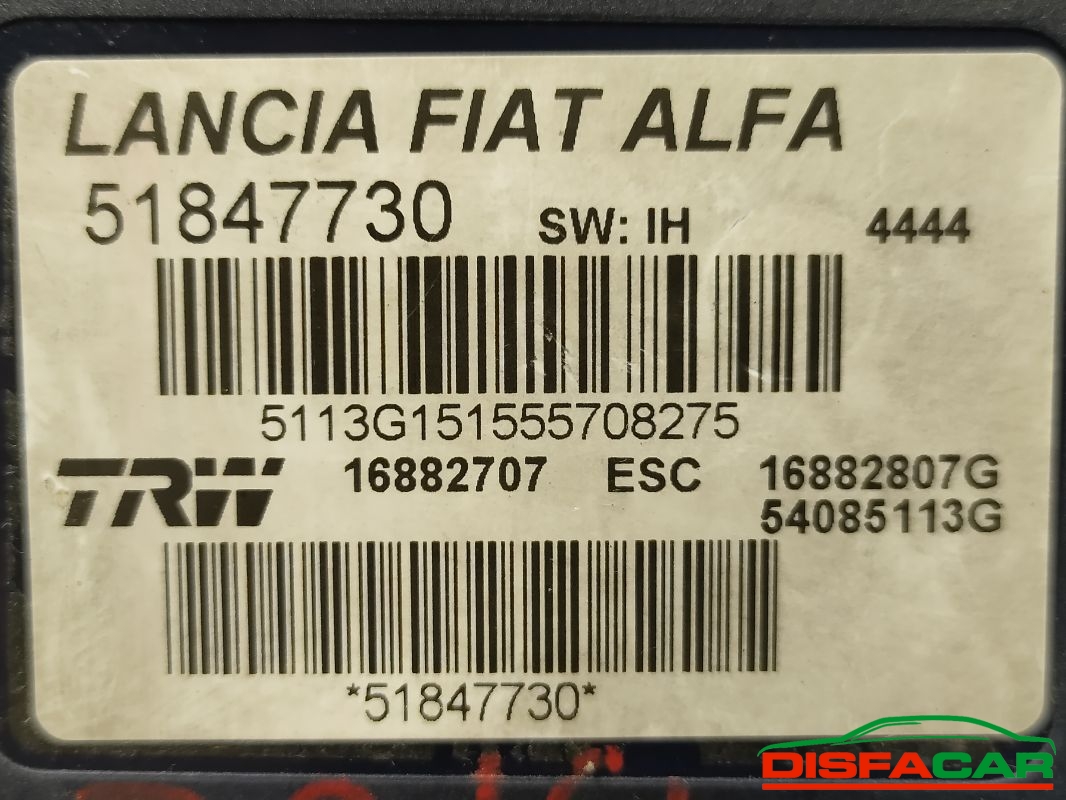 Centralina ABS usata Lancia Delta 3A SERIE 2011, codice 51847730 – foto 3 di 10