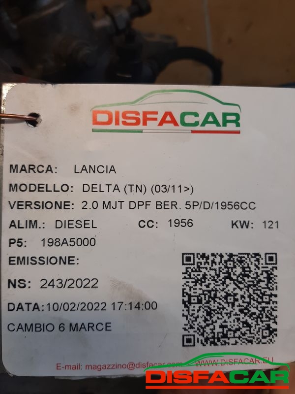 Cambio usato Lancia Delta MANCA CUSCINETTO 2011, codice 198A5000 – foto 9 di 10