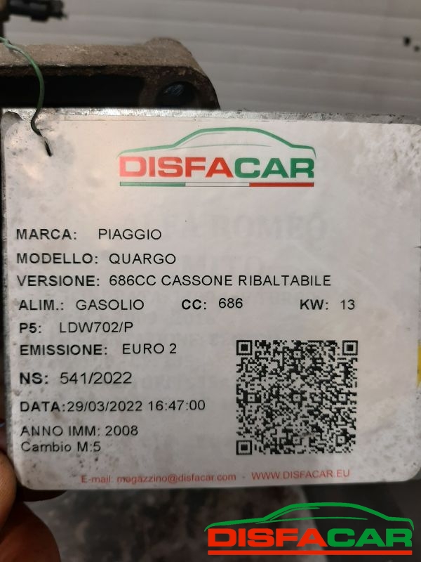 Cambio usato Piaggio QUARGO SCHEDA 1856 CAMBIO DA LAVARE 2008, codice LDW702/P – foto 10 di 11