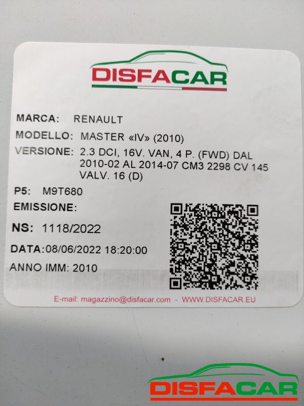 Lamierati usati Renault Master 4A SERIE - MUSO(Cofano mascherina e venduti giacomo) 2010 – foto 26 di 26