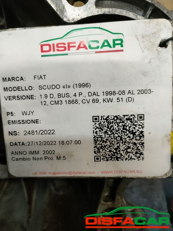 Cambio usato Fiat Scudo 1A SERIE 1998, codice 20dl33 – foto 10 di 10