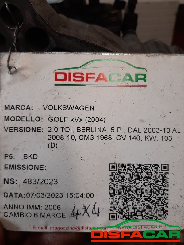 Cambio usato Volkswagen Golf V serie 4x4 2003, codice fuq – foto 18 di 19