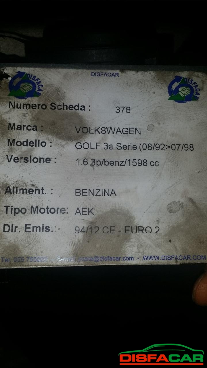 Motore usato Volkswagen Golf 1992, codice AEK – foto 2 di 2