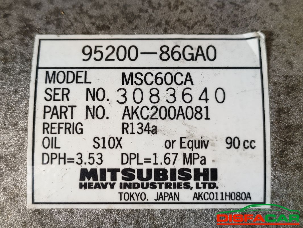 Compressore clima usato Suzuki Ignis 2A SERIE 2001, codice akc200a081 – foto 8 di 10
