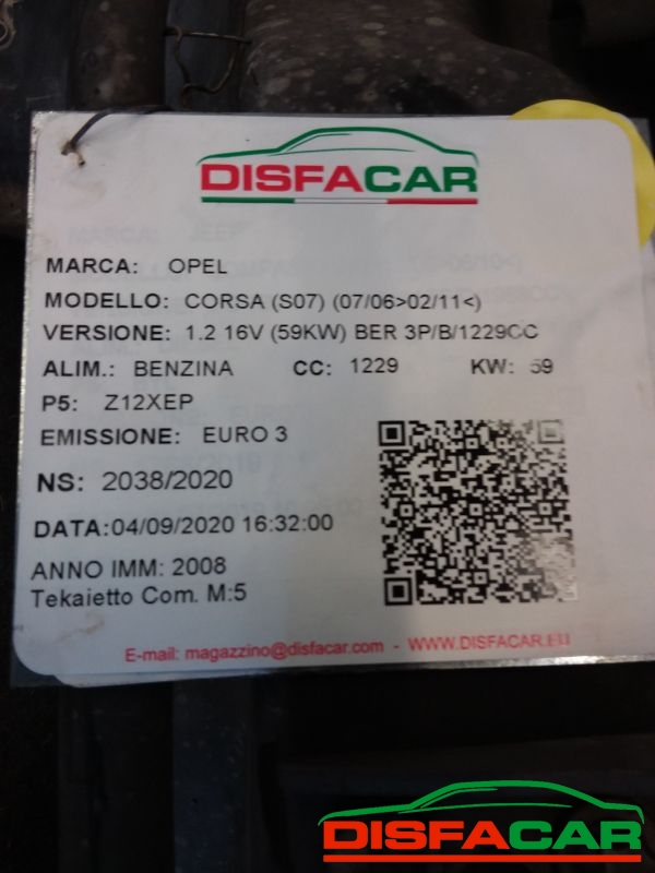 Telaietto anteriore usato Opel Corsa D 2006, codice Z12XEP – foto 10 di 10