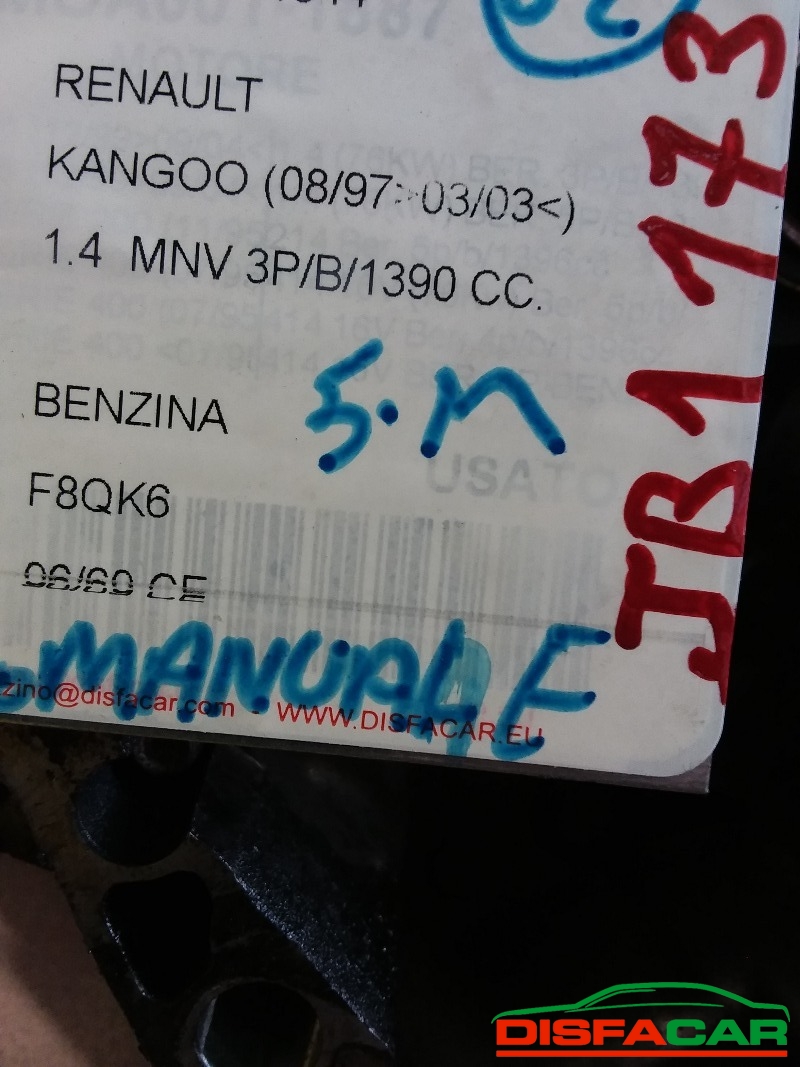 Cambio usato Renault Kangoo Clio 1997, codice F8QK6 – foto 8 di 8