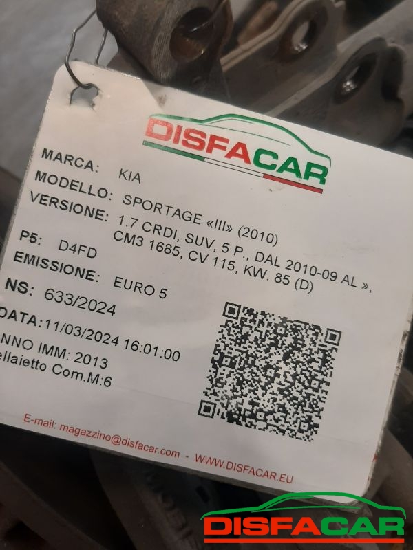 Telaietto anteriore usato Kia Sportage 3ª serie 2010, codice D4FD – foto 17 di 17
