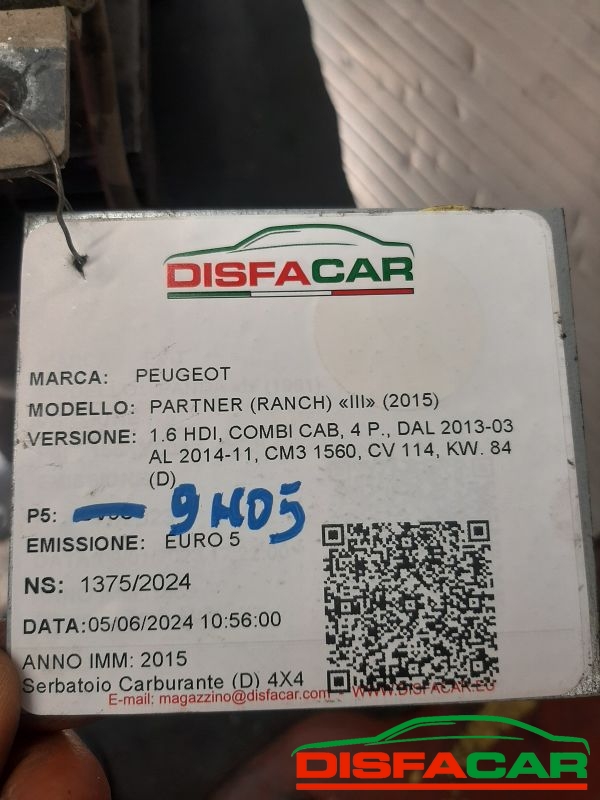 Serbatoio usato Peugeot Partner 4x4 3ª serie ( MANCA SERBATOIO PICCOLO QUELLO SOPRA VENDUTO) 2015, codice… – foto 7 di 7