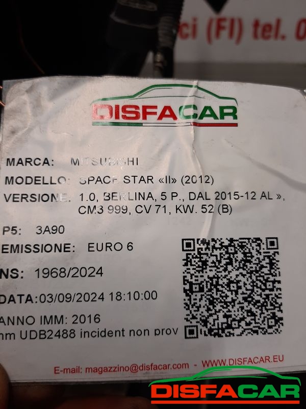 Motore usato Mitsubishi Space Star MOTORE SENZA VALVOLA EGR 2015, codice 3A90 – foto 9 di 10
