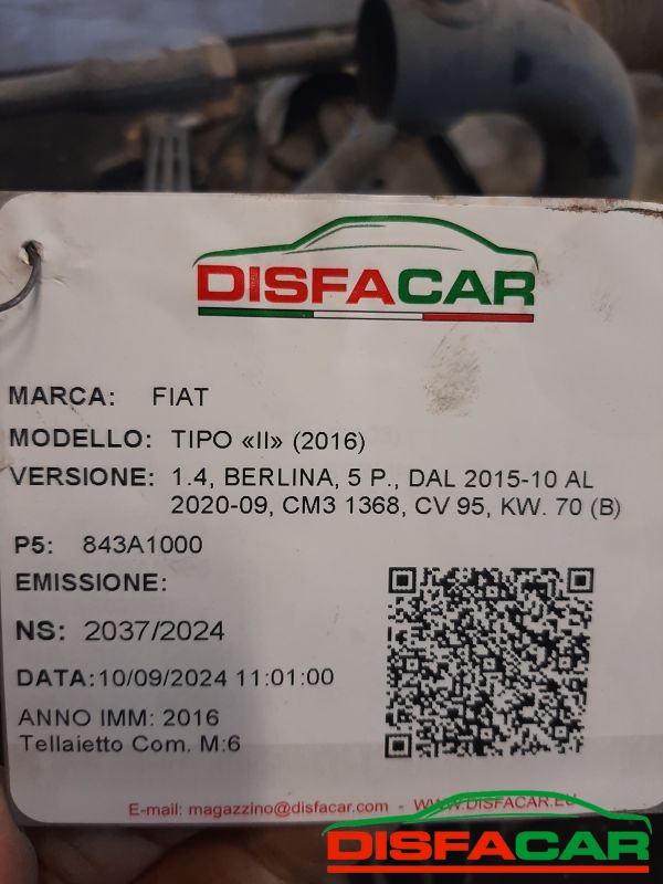 Telaietto anteriore usato Fiat Tipo 2 serie (MANCA mozzo e semiasse Sx venduti) 2015, codice 843A1000 – foto 12 di 12