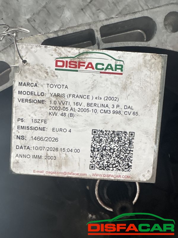 Cambio usato Toyota Yaris 1.0 VVTI 2002, codice 1SZFE – foto 9 di 9