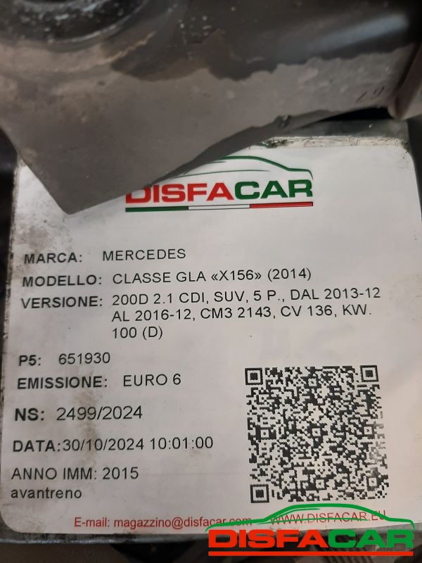 TELAIETTO ANTERIORE usato Mercedes Benz GLA 200 2013 - Ricambio originale garantito