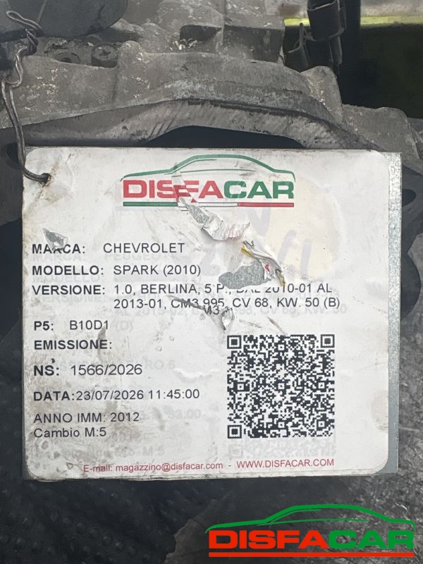 Cambio usato Chevrolet Daewoo Spark 2009, codice B10D1 – foto 10 di 10