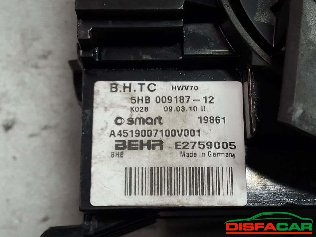 COMANDI CLIMATIZZATORE usato Smart ForTwo 2007 - Ricambio originale garantito