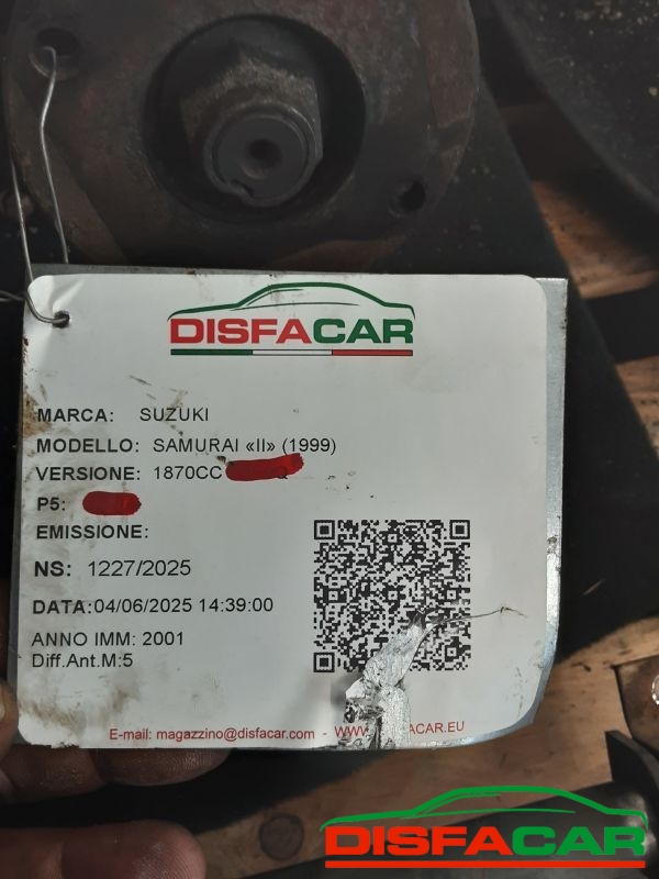 ASSALE ANTERIORE CON DIFFERENZIALE 4X4 usato Suzuki  2000 - Ricambio originale garantito