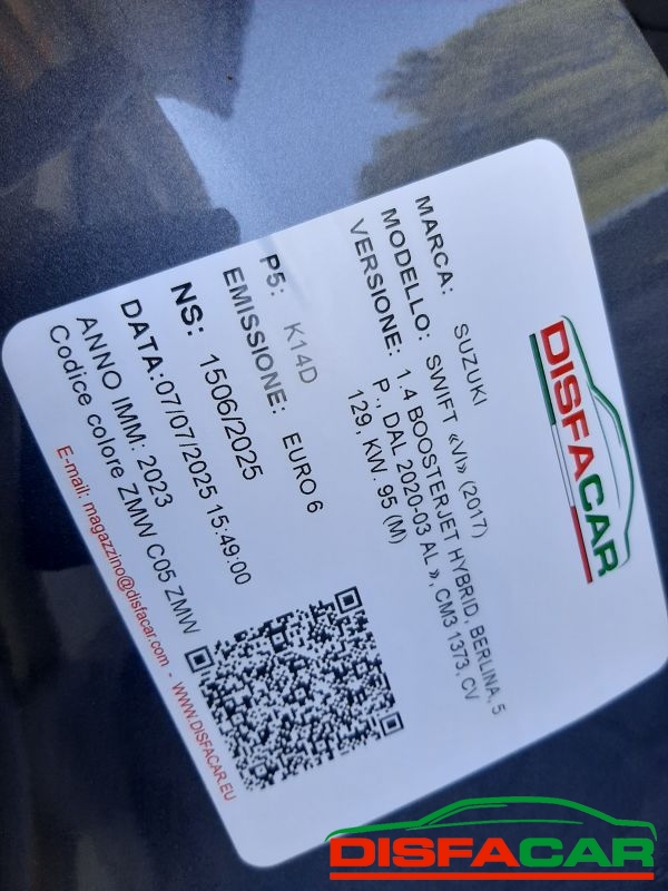 PARAURTI usato Suzuki Swift 2021 - Ricambio originale garantito