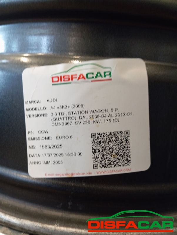 CERCHIO RUOTA usato Audi A4 2007 - Ricambio originale garantito