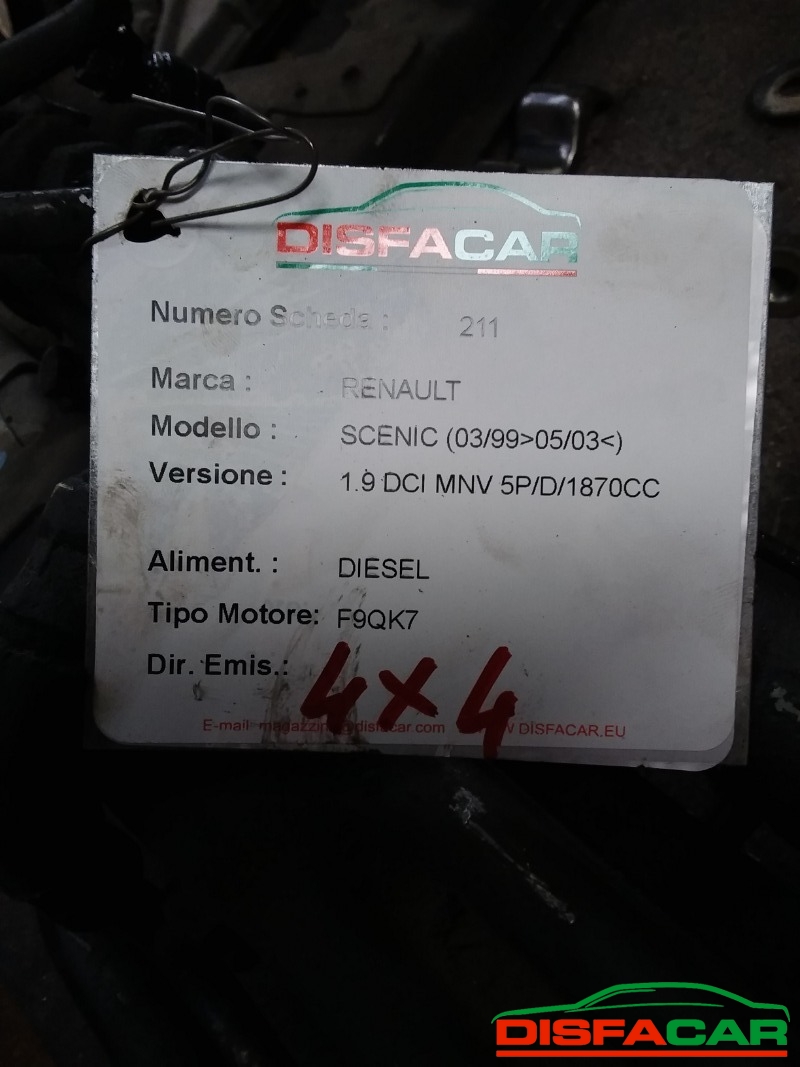 Telaietto anteriore usato Renault Scenic 4X4 1999, codice F4RC7 – foto 7 di 7