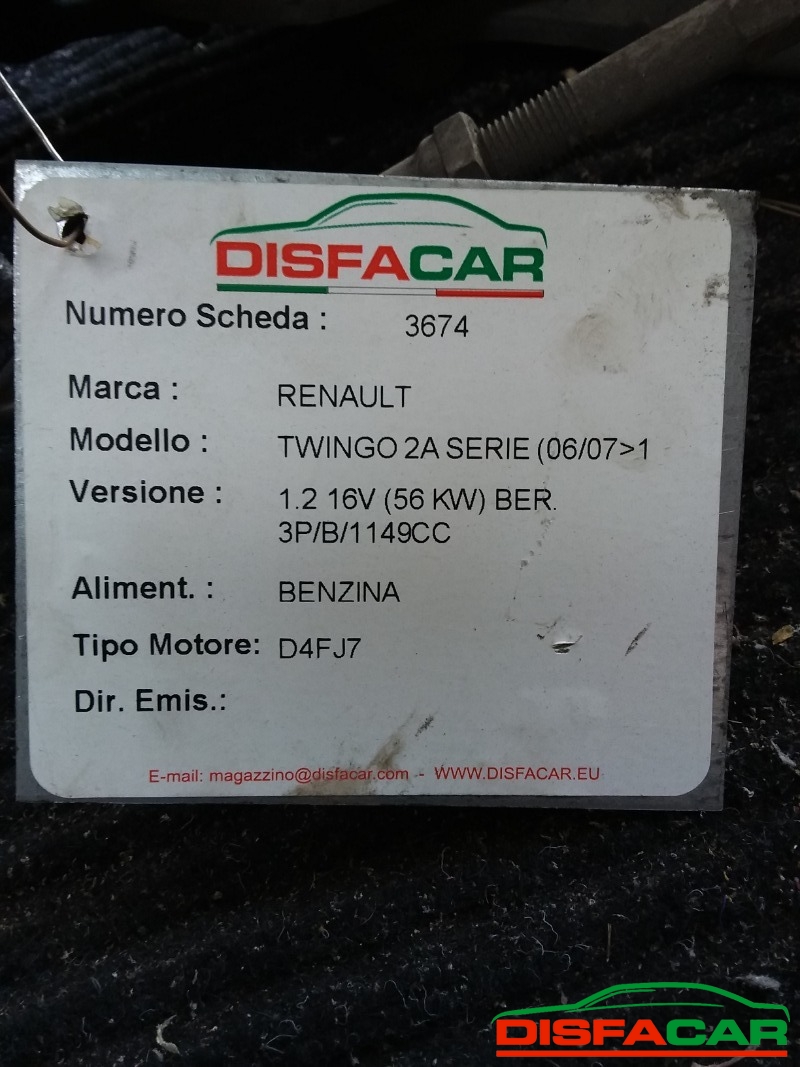 Telaietto anteriore usato Renault Twingo 2A SERIE 2007, codice D4FJ7 – foto 6 di 8