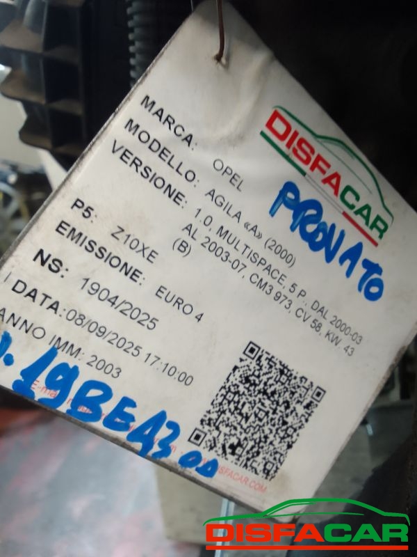 MOTORE usato Opel Agila 2000 - Ricambio originale garantito