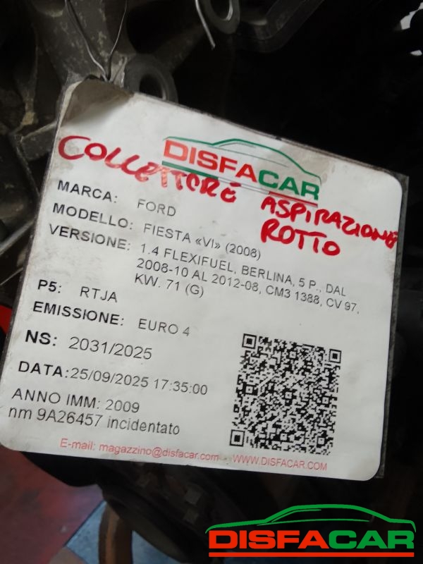 MOTORE usato Ford Fiesta 2008 - Ricambio originale garantito