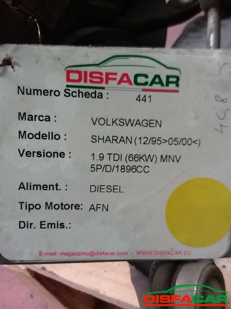 Telaietto anteriore usato Volkswagen Sharan 1995, codice AFN – foto 8 di 8