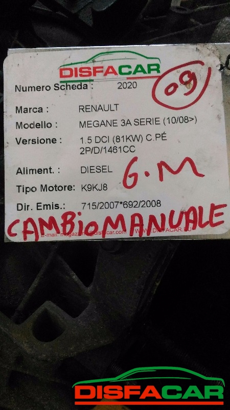 Cambio usato Renault Megane 3A SERIE 2008, codice tl4a040 – foto 7 di 12