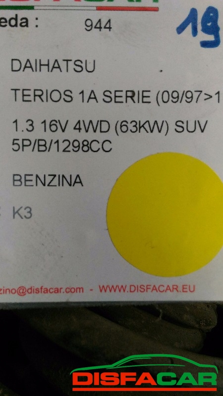 Assale anteriore con differenziale 4x4 usato Daihatsu Terios 1a. SERIE. 4wd(PINZA SX VENDUTA) 1997, codice… – foto 9 di 9