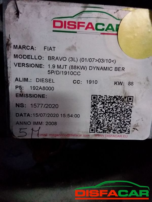 Cambio usato Fiat Bravo stilo 2006, codice 192A8000 – foto 8 di 8