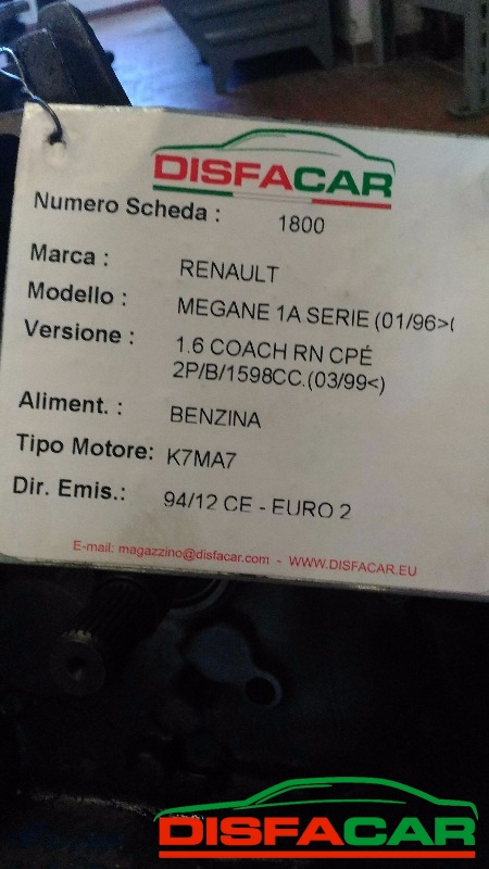 Cambio usato Renault Megane 1A SERIE . Piastra stretta 1996, codice K7MA7 – foto 11 di 11
