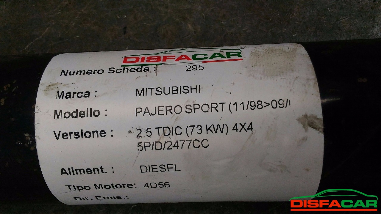 Albero di trasmissione usato Mitsubishi Pajero SPORT 1998, codice 4D56 – foto 9 di 9