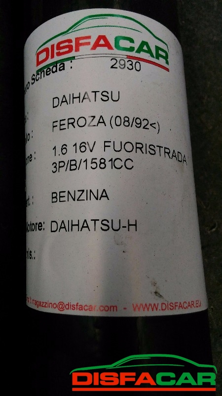 Albero di trasmissione usato Daihatsu Feroza/Sportrak 1992, codice HD – foto 9 di 10