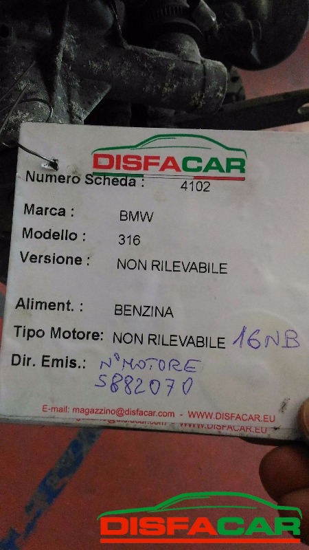 Motore usato BMW 316 1978, codice 16NB – foto 7 di 7