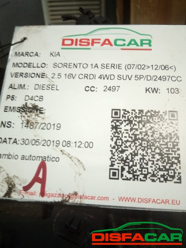 Cambio usato Kia Sorento 1A SERIE 2002, codice x4ba4 – foto 9 di 9