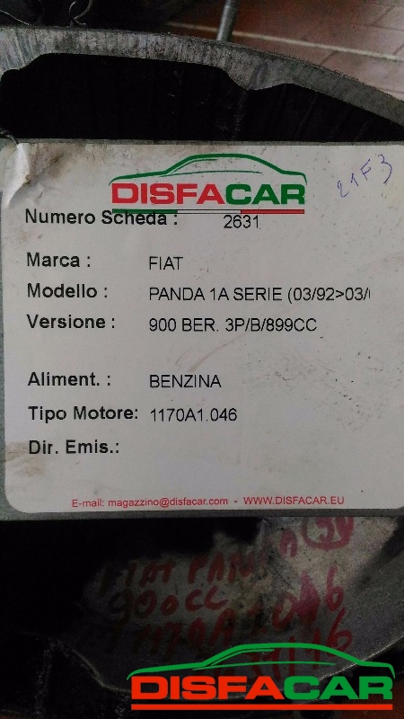 Cambio usato Fiat Panda 1A SERIE. A DUE CORDE 1992, codice 1170A1046 – foto 7 di 7