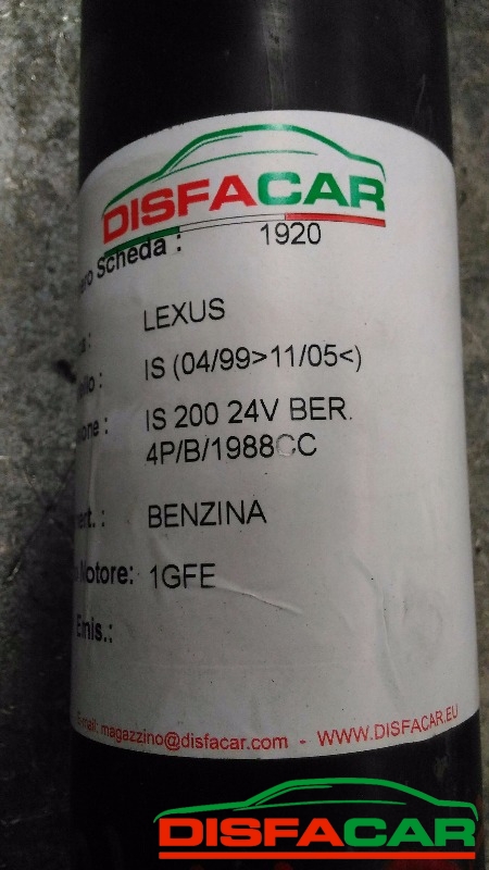 Albero di trasmissione usato Lexus IS 200 1999, codice 1GFE – foto 10 di 10