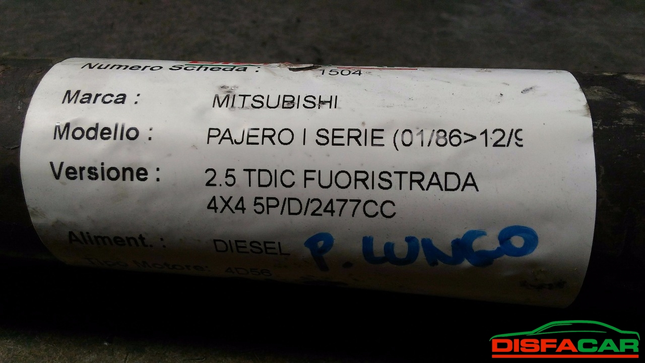 Albero di trasmissione usato Mitsubishi Pajero PASSO LUNGO 1986, codice 4D56 – foto 8 di 9