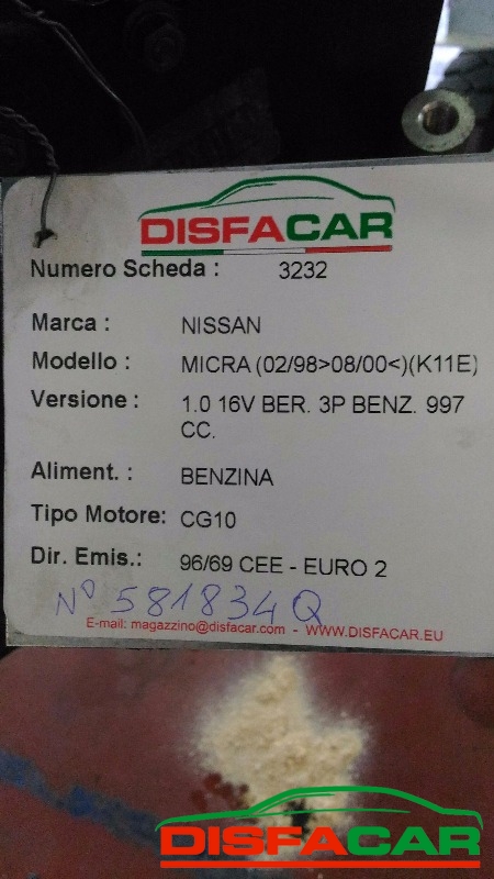 Motore usato Nissan Micra K11E 1998, codice CG10 – foto 7 di 7