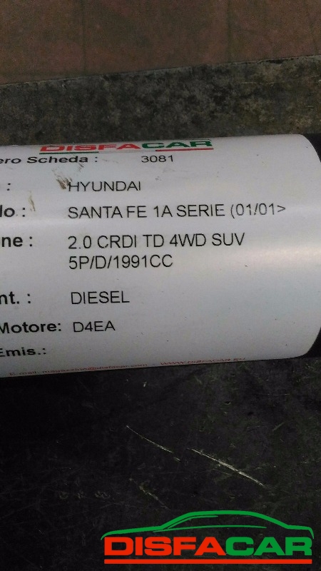 Albero di trasmissione usato Hyundai Santa Fe 1A SERIE 2001, codice D4EA – foto 13 di 13